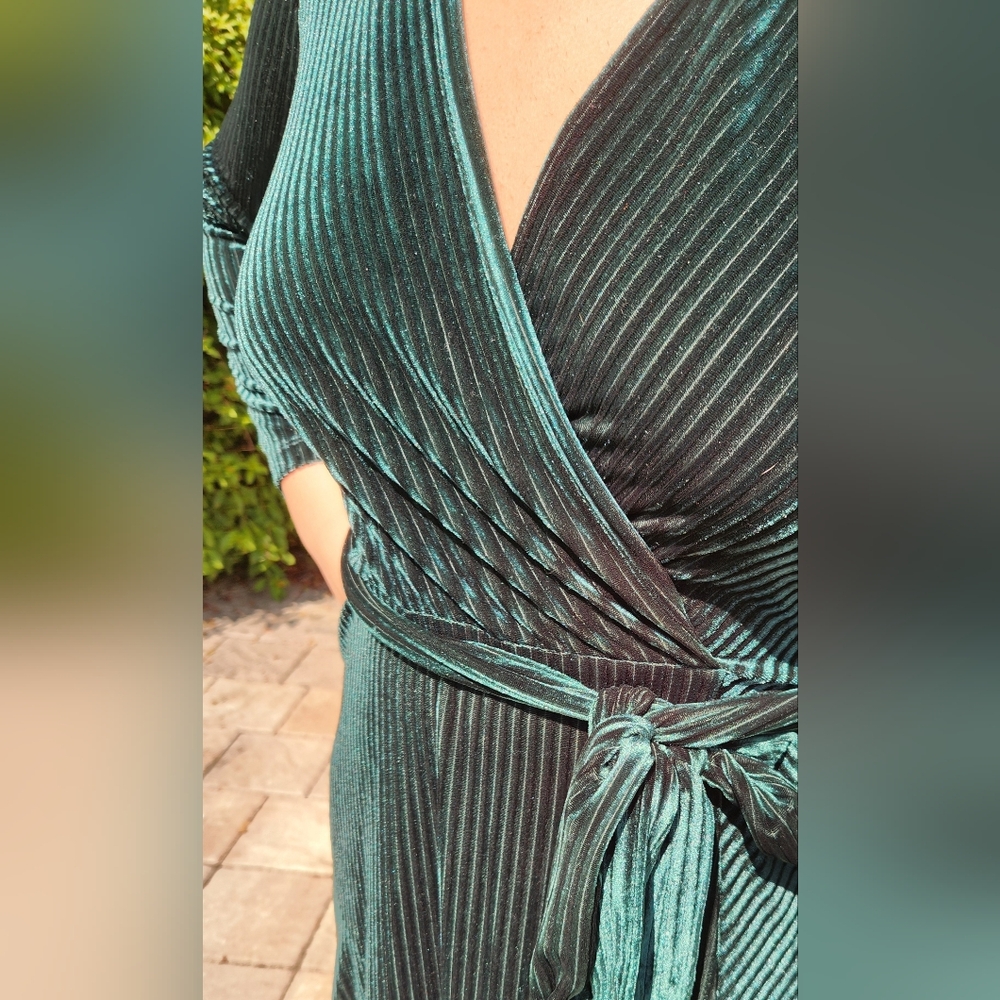 MASON TARA maxi green velvet dress - Picture 7 of 11